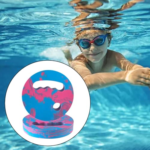 Menolana Water Exercise Discs Pool Resistance, Swim Discs Lightweight Buoyancy EVA Foam Aerobic Equipment for Water Workout Beach Pool - color: Pink Blue