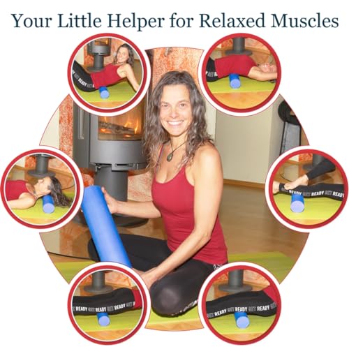 Foam Roller Back Leg Muscle Pain - Small Size Hard Density EVA Muscle Recovery Roll Ø3.75"x18" for Physical Therapy, Helps as Spine Cracker Stretcher