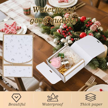 WLUSEAXI 12Pack Small Gift Boxes with Lids, 4.5''x4.5''x2'' Small Boxes for Gifts with Ribbons, White Gift Boxes for Present, Birthday, Valentine's Day, Mother's Day, Holiday - color: White