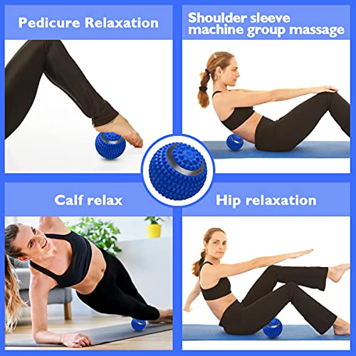 Vibrating Massage Ball 4-Speed High-Intensity Fitness Yoga Massage Roller, Relieving Muscle Tension Pain & Pressure Massaging Balls (Blue) - color: Blue