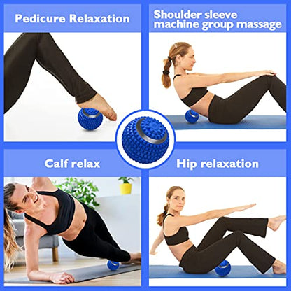 Vibrating Massage Ball 4-Speed High-Intensity Fitness Yoga Massage Roller, Relieving Muscle Tension Pain & Pressure Massaging Balls (Blue) - color: Blue