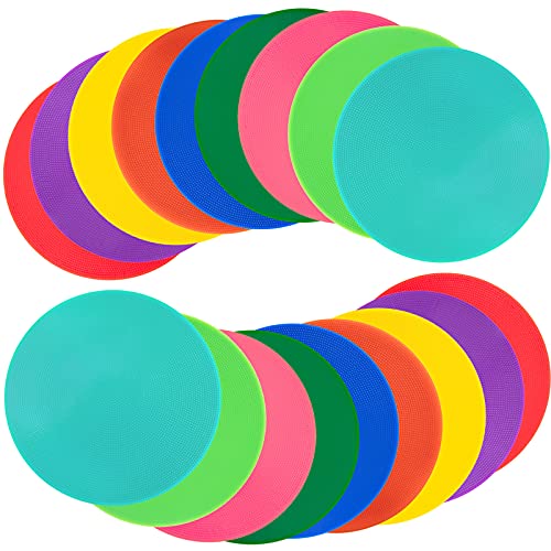 Non Slip Rubber Floor Markers 4 Inch 9 Inch 10 Inch | Multicoloured Poly Dots are suitable for football training and agility drills Marking positions in dance studios - style: 10inch 18pcs