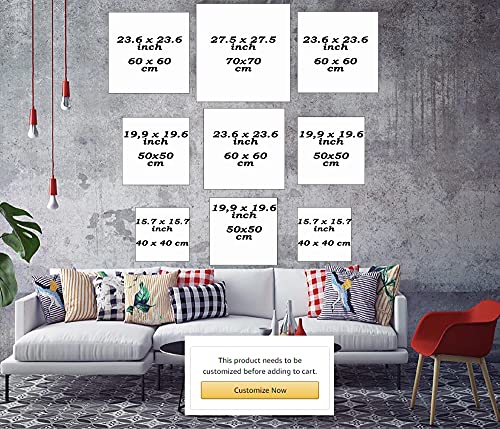 YOBESHO Large Wall Art, Ayetel Kursi Design, Unique Islamic Canvas Print, Muslim Housewarming Gift (6) - color: Ayetel Falaq Nas 6