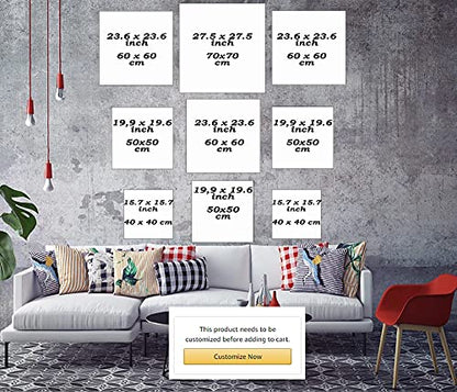 YOBESHO Large Wall Art, Ayetel Kursi Design, Unique Islamic Canvas Print, Muslim Housewarming Gift (6) - color: Ayetel Falaq Nas 6