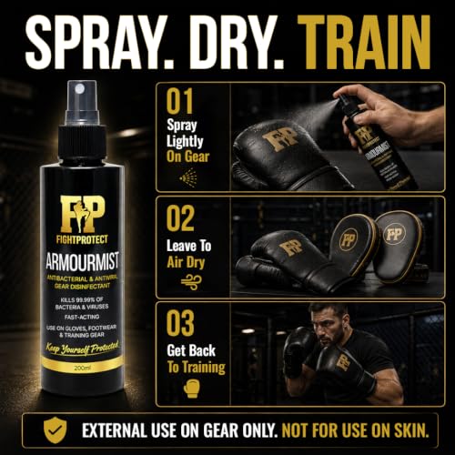 ArmourMist Sports Gear Cleaning Spray 6.76 fl oz – Deep Cleans Sweat and Grime from Boxing Gloves, MMA Gear & Gym Equipment – Fast Acting Formula