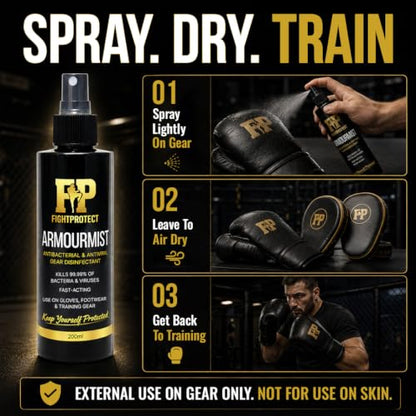 ArmourMist Sports Gear Cleaning Spray 6.76 fl oz – Deep Cleans Sweat and Grime from Boxing Gloves, MMA Gear & Gym Equipment – Fast Acting Formula