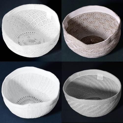 4 Pcs Muslim Knit Kufi Hats Islamic Crochet Prayer Beanie Cap Knitted Taqiyah Takke Skull Topi Eid Ramadan Gift - color: Color B