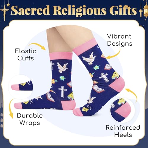 HAPPYPOP Christian Gifts Ideas - Christian Religious Jesus Socks Pastor Gifts