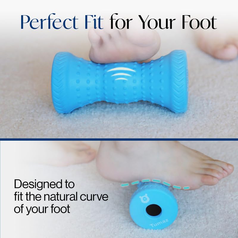 Tumaz Foot Roller for Deep Tissue Massage & Reflexology | Ergonomic Roller | Deep Tissue Massage | Reflexology | Portable Design | Ideal for Foot Recovery - color: Sky Blue
