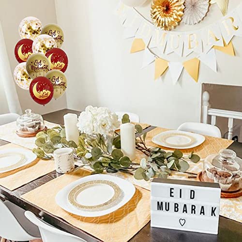 18pcs Eid Mubarak Balloons, Ramadan Mubarak Latex Balloons, Moon Ramadan Balloon Eid Decorations for Home, Parties, Evenings and Gatherings Supplies
