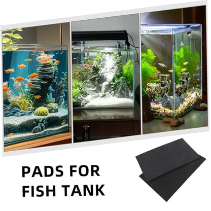 GANAZONO 2pcs Aquarium Leveling Mat Non Slip Shockproof Cushion Noise Dampening Fish Tank Pad for Under Tank Support Vibration Reduction Comfortable Fish Environment