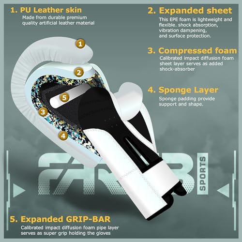 Kids Boxing Gloves for 3-10 Years 4 oz Youth Boxing Gloves Junior Punching Gloves MMA Muay Thai Boys and Girls Training Gloves - color: White/Black