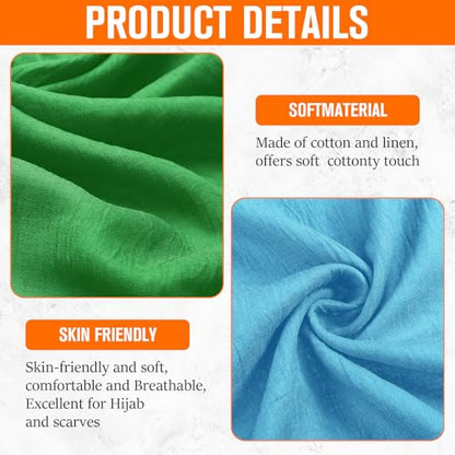 Patelai Women Summer Cotton Scarves Lady Light Soft Long Scarf Linen Beach Shawl Wrap, Candy Color - color: Vivid