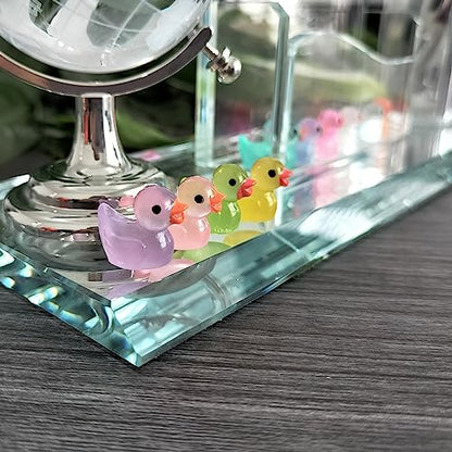 Cidinge 220 Pcs Mini Resin Ducks Luminous Tiny Ducks Miniature Duck Glow in The Dark for DIY Garden Dollhouse Duck Accessories Micro Landscape Aquarium Party Decor - style: Resin Luminous Ducks