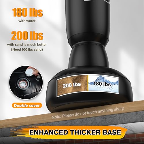 Standing Punching Bag for Adults Teens, Inflatable Boxing Bag with Stand, Kick Boxing Training Equipment for MMA, Muay Thai, Kickboxing - size: 71"