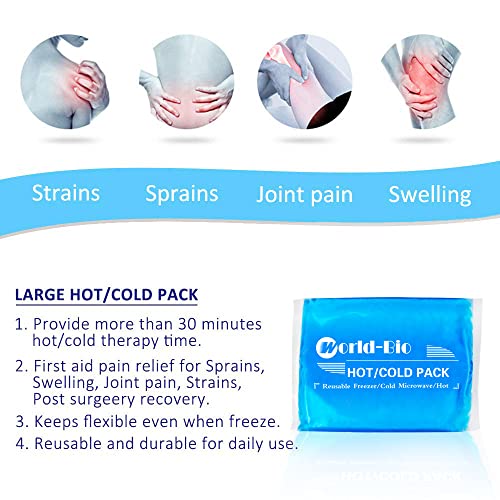 Large Gel Ice Packs for Injuries Reusable Hot Cold Pack Compress for Pain Relief, Rehabilitation, Comfort Ice Gel Pack Flexible Therapy on Neck, Arm, Knee, Leg, Shoulder, Elbow, Wrist - 2 Pack Blue - color: 12.2" X 8.2" - 2 Ice Packs