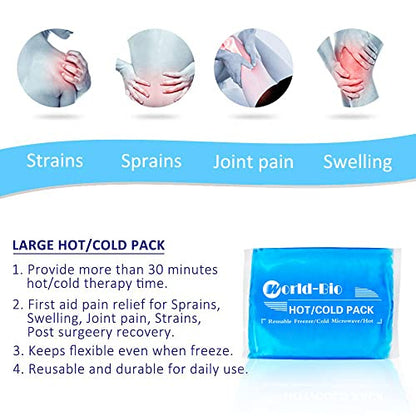 Large Gel Ice Packs for Injuries Reusable Hot Cold Pack Compress for Pain Relief, Rehabilitation, Comfort Ice Gel Pack Flexible Therapy on Neck, Arm, Knee, Leg, Shoulder, Elbow, Wrist - 2 Pack Blue - color: 12.2" X 8.2" - 2 Ice Packs