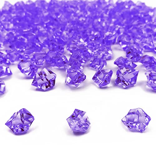 Vase Fillers for Home Decor, Fake Crushed Ice Cubes, Vase Fillers, 150 pcs Reusable Fake ice Cubes for Photography Accessories Props Decoration for Wedding(irregular-16 * 22mmPurple) - color: Purple-16*22mm-150pcs