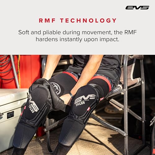 EVS TP199 Travis Pastrana, Moto Knee/Shin Guard, Reactive Memory Foam | CE Level 2 knee protection w/ RMF impact foam, breathable air mesh, stabilizer sleeve, silicone grippers, polyflex shin guard - color: Blackout, size: Large-X-Large