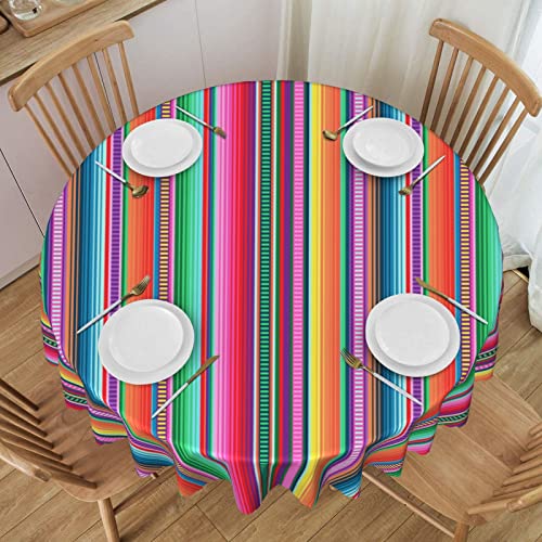 juniissl Mexican Tablecloth Serape Table Cover Washable Tabletop for Kitchen Dinning Decoration Round 60inch - color: Mexican