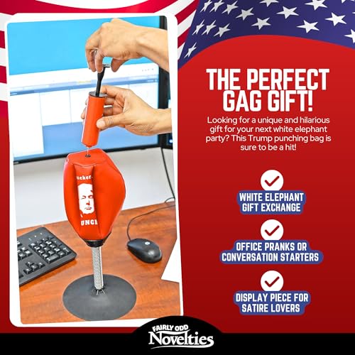 Fairly Odd Novelties Donald Trump Desktop Punching Bag Stress Relief Boxing Novelty Gag White Elephant Gift