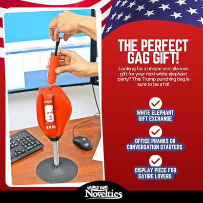 Fairly Odd Novelties Donald Trump Desktop Punching Bag Stress Relief Boxing Novelty Gag White Elephant Gift