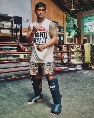 Fairtex SP9 Ultra Ergo Shin Pads | Muay Thai, Kickboxing Shin Guards Made with Syntek Leather - color: Red, size: Large