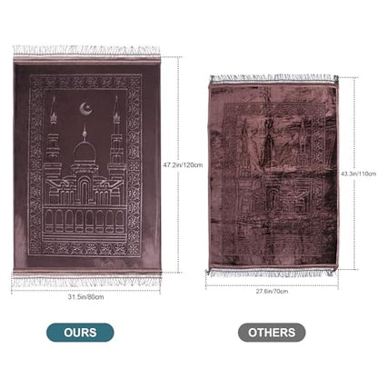 Z&Z living Space Soft Padded Prayer Mat – Extra Thick Comfort Rug for Home, Travel, Meditation, and Kneeling Support - color: Brown