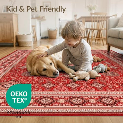 2'x3' Red Beige Crimson Geometric Prayer Design Washable Accent Rug - color: Red/Pattern 27, size: 2' x 3' (Rectangular)