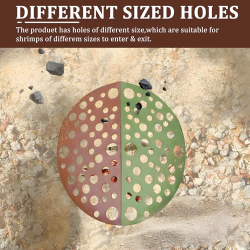 2 Pcs Shrimp Cave, Hideout Hides for Aquarium Hide Cave Fish Tunnel Hides for Shrimps Breeding Hiding Aquarium Fish Tank Accessories Decor (Light Brown + Green)
