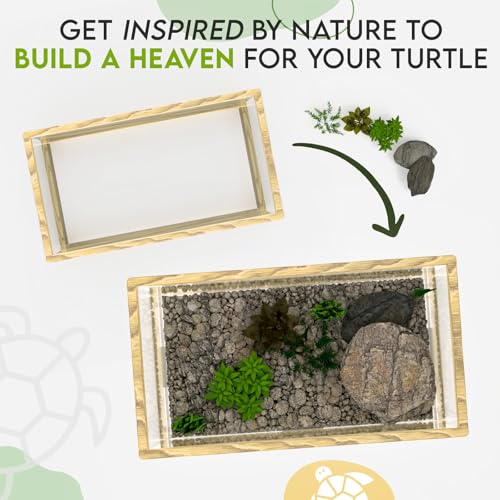 Okkbi Turtle Aquarium Kit Series - New - Aquatic Turtle Tank with Filter and Light + Basking Platform, Perfect Starter Kit for Baby & Juvenile Turtles
