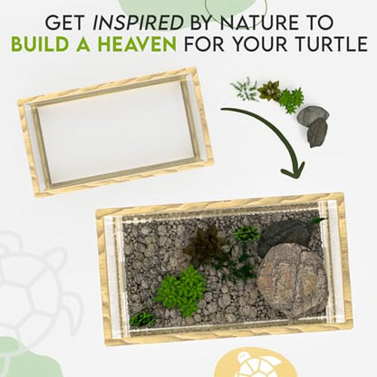 Okkbi Turtle Aquarium Kit Series - New - Aquatic Turtle Tank with Filter and Light + Basking Platform, Perfect Starter Kit for Baby & Juvenile Turtles
