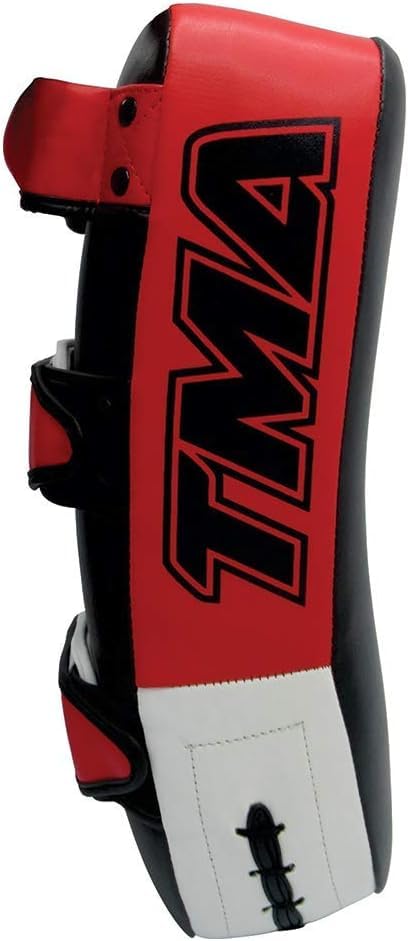 TMA Muay Thai Pad for Training, Curved Kickboxing Kicking Strike Shield, Coaching Kick Boxing, MMA, Martial Arts, Karate, Taekwondo, Punching, Foot and Elbow Target (1 Pcs Sold AS Single) - color: Red/Black