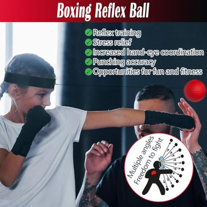 3-in-1 Kids Boxing Gloves and Punching Mitts Set, Boxing Pads with Boxing Reflex Ball, Kids Boxing Equipment Set for MMA Training, Muay Thai, Karate, Taekwondo