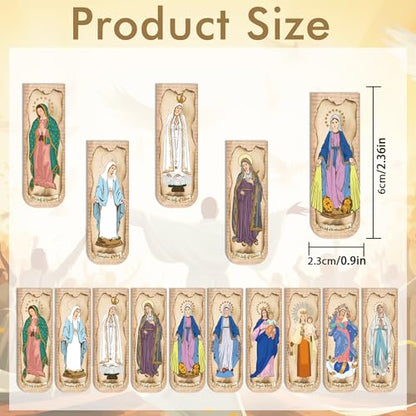 30PCS Magnetic Virgin Mary Bookmarks, Catholic Book Marks Featuring Our Lady of Guadalupe, Our Lady of Fatima, Religious Bible Page Markers Gifts for Women Men, Church Accessories - style: Virgin Mary