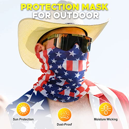 JOEYOUNG Headwear, Bandana, Neck Gaiter Head Wrap Headband Balaclava Magic Scarf - color: A- Blue