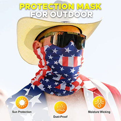JOEYOUNG Headwear, Bandana, Neck Gaiter Head Wrap Headband Balaclava Magic Scarf - color: A- Blue