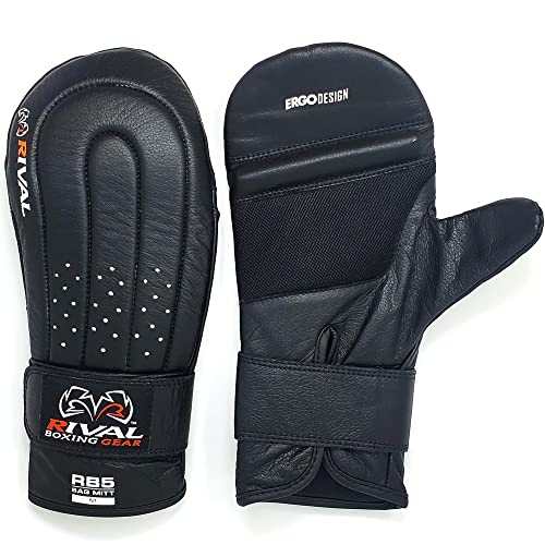 RIVAL Boxing RB5 Bag Mitt Gloves, Bare-Fist Punching Feel, Zero Resistance Training for Triggering Fast Twitch Muscles - color: Black, size: X-Large