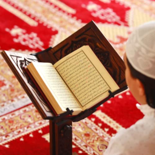 Adjustable Carved Wooden Book Stand | Quran, Bible, Torah Holder Lectern | Dictionary, Cookbook Stand