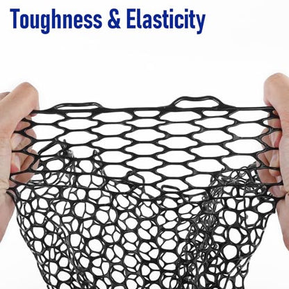 Dr.Fish Fishing Landing Net Replacement Rubber Fishing Net Without Handle Foldable Mesh Netting for Freshwater Saltwater - color: White, size: B-35.43'' Girth(13.78'' Dia, 7*3.9" Depth)