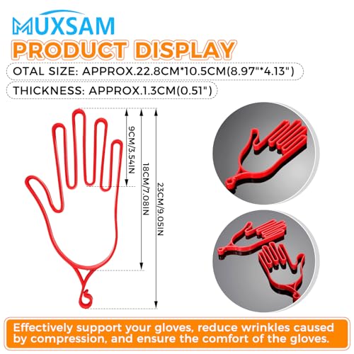 MUXSAM Golf Gloves Stretcher Holder Keeper Hanger Gloves Support Frame Golf Gloves Holder Rack Dryer Shaper Tool Accessories for Golfer Gloves Maintenance(1 Pair 2Pcs) - color: Red