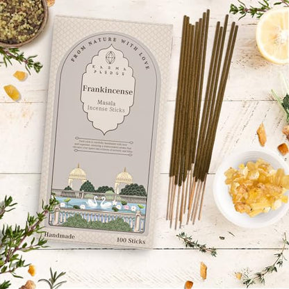 KarmaPledge Frankincense & Myrrh Incense Sticks, Burn Time 45-60 Min, 100 Sticks - color: Frankincense & Myrrh, size: 100 Masala Sticks