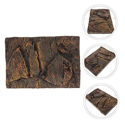 STOBOK 3D Reptile Tank Background Board Pu Material Turtle Aquarium Decor Terrarium Display for Pet Habitat Wall Decoration