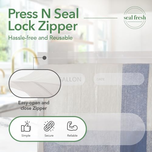 Seal Fresh 5 Gallon Large Plastic Storage Bags – 18" x 24" (90 Count) – Reusable XXL Extra Large Clear Jumbo Zip Bags with Sealable Zipper Top For Clothes, Travel, Moving - size: 5 Gallon - 90 Pack