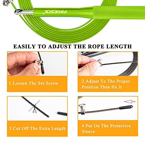 High Speed Jump Rope,360° Swivel Dual Bearing, Adjustable, Anti-slip Aluminum Handle, Skipping Rope for Fitness,Crossfit, Boxing, MMA, HIIT, for Weight Loss - color: Peacock Green