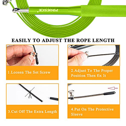 High Speed Jump Rope,360° Swivel Dual Bearing, Adjustable, Anti-slip Aluminum Handle, Skipping Rope for Fitness,Crossfit, Boxing, MMA, HIIT, for Weight Loss - color: Peacock Green