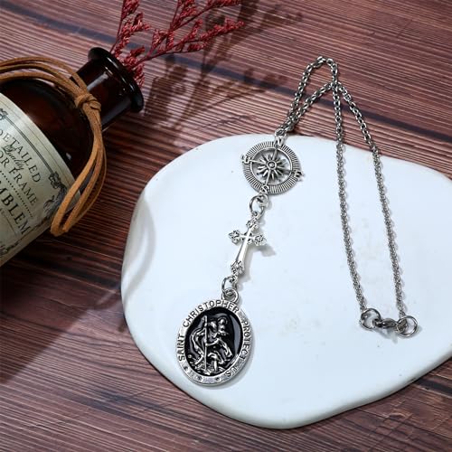 SANDOO St Christopher Medal for Car - Saint Christopher Charm Hanger, Protection Talisman, New Car Gift for Women & Men