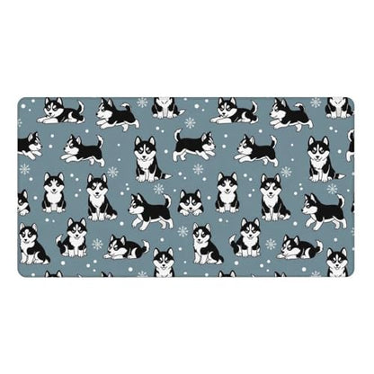 Office Home Gaming Mouse Pad Husky Puppies Snowflakes Dogs Snowflake, Large Size Waterproof Desktop Keyboard Cushion Mat - color: Pattern (157), size: 29.5L x 15.8W inches