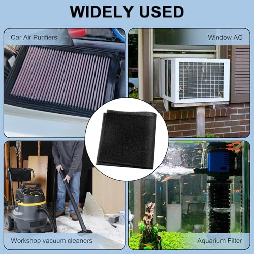 Air Filter Foam Sheet Material, 24" x 12" x 3/8" 40 PPI Filter Foam Sheet | Reusable Air Filter for Cutting and Fitting Purifier, Aquarium, Fish Tank, Air Conditioner