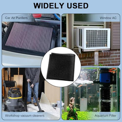 Air Filter Foam Sheet Material, 24" x 12" x 3/8" 40 PPI Filter Foam Sheet | Reusable Air Filter for Cutting and Fitting Purifier, Aquarium, Fish Tank, Air Conditioner